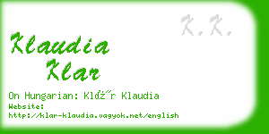 klaudia klar business card